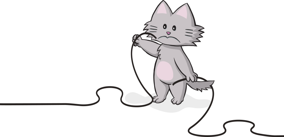 Cat holding a broken wire